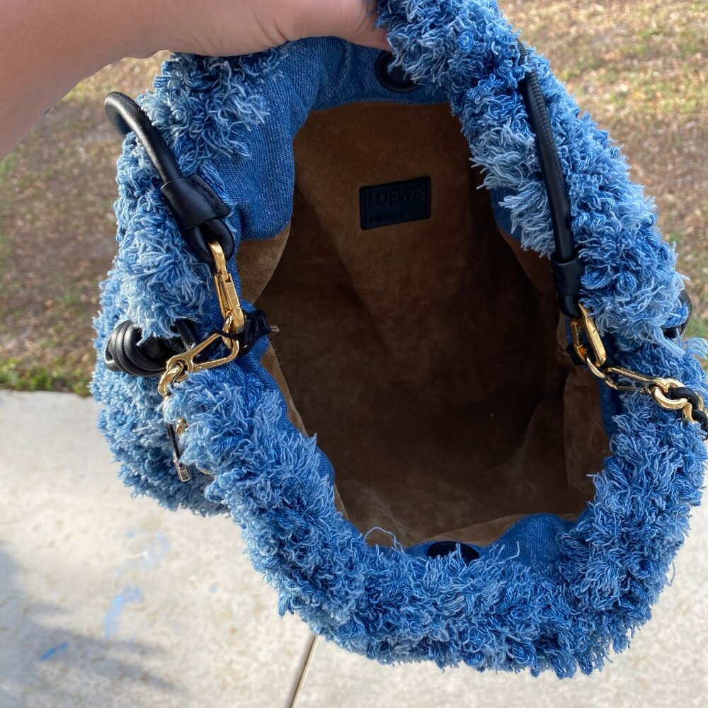 LOEWE Medium Denim Flamenco Purse Fluffy - Picture 5 of 16
